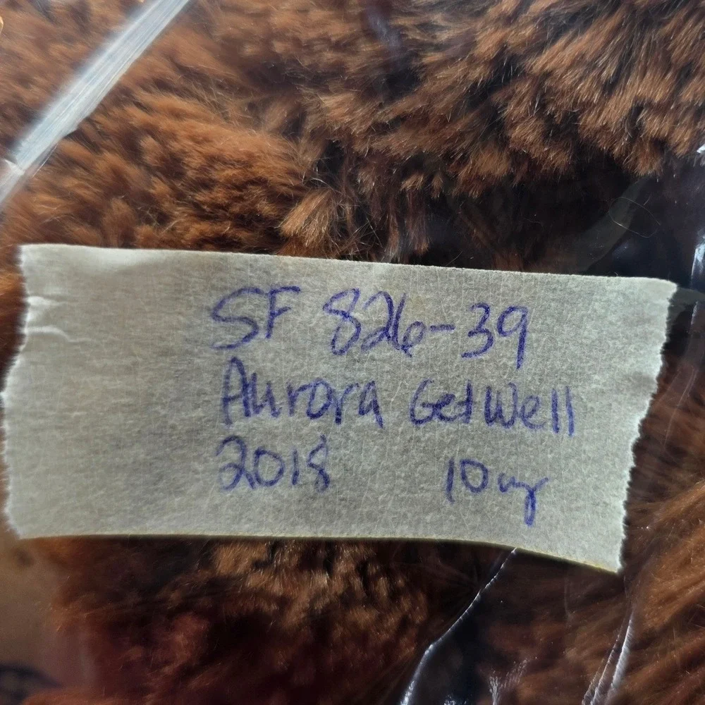 Aurora Get Well Teddy Bear Brown Shaggy Plush Bandage 7x10